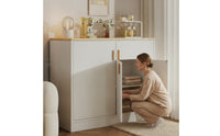Storage Cabinet Freestanding Storage Cabinet with Doors and Shelves Modern Sideboard for Living Room, Kitchen, Drink Area