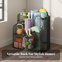 With Wheels Exercise Mat Storage Rack Space Saving Design Home Gym Storage Rack Large Capacity Rolling Home Gym Organizer Easy to Clean for Living Room, Garage