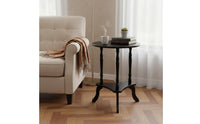 Small Round Corner Table Classic Design Round End Table Space Saving for Balcony, Bedroom