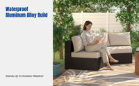 Outdoor Round Sofa Set, Aluminum Alloy Waterproof Patio Lounge Chair, Garden Villa Furniture
