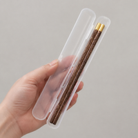 Chopsticks, For Bento, My Chopsticks, Case, Easy to Clean, Adult, 24cm, Side Open, Semi-transparent, White