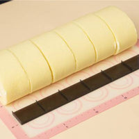 4 Pieces Engraved Cake Roll Slicing Ruler Translucent Cake Portion Marker Slim Baking Ruler with Hanging Hole Precision for Home Bakers, Dessert Shops