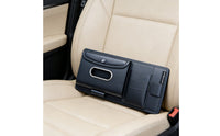 Car Sun Visor Storage Pouch Multi-Functional Leather Sun Visor Pouch Space Saving Automotive Accessory