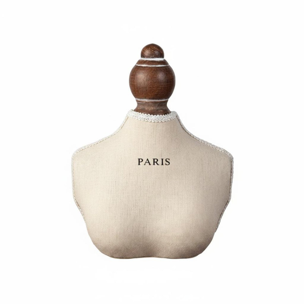 Linen Textile Necklace Display Bust Wooden Base Necklace Bust Stand Sturdy Handmade for Shop Owners, Showroom