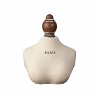 Linen Textile Necklace Display Bust Wooden Base Necklace Bust Stand Sturdy Handmade for Shop Owners, Showroom