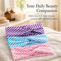 Bow Headband for Face Washing Makeup and Gym, Elastic fitness Workout Hair Band, Absorbent Cloth Striped Pattern Accessory for Ladies