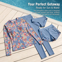 Swimsuits for Women with Padded Bra and Zipper Closure, Versatile 2-Piece for Older Ladies