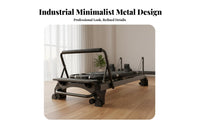 Pilates Reformer Bed Multi-Functional Pilates Reformer Machine Multifunctional Core Training Machine for Beginners, Stretching Studio, Recovery Center