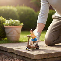 Creative Design Fairy Boy Scooter Figurine Ideal Gift Scooter Boy Statue Resin Elf Ornament for Desktop