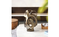 Abstract Geometric Sculpture Textured Metallized Interwoven Aluminum Ornament Tabletop Display Hollow Metal Sculpture for TV Stand
