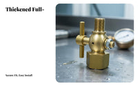 Brass Plug Valve Thickened Frame Pressure Gauge Stop Valve Flow Control Device Plumbing Fitting Sturdy Duty