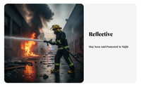 Thickened Design Firefighter Suit Set Retardant Firefighting Combat Suit High-Visibility Reflective Strips Fire Protection Clothing Heat-Insulating for Firefighters, Emergency Responders, Rescue Workers Relief, Industrial Safety