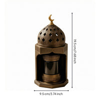 Resin Incense Burner Gilded Bronze Finish Decorative Resin Ornament Moon Shaped Finial
