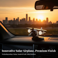 No Charging Required Solar Airplane Car Ornament Sun Exposure Resistant Rotating Propeller Dashboard Decoration Quiet Operation for Drivers