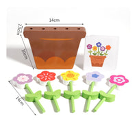 Hand-Eye Coordination Wooden Flower Arrangement Game Early Learning Color Recognition Toy Double-Sided Flowers for Preschoolers, Kids 3+, Toddlers