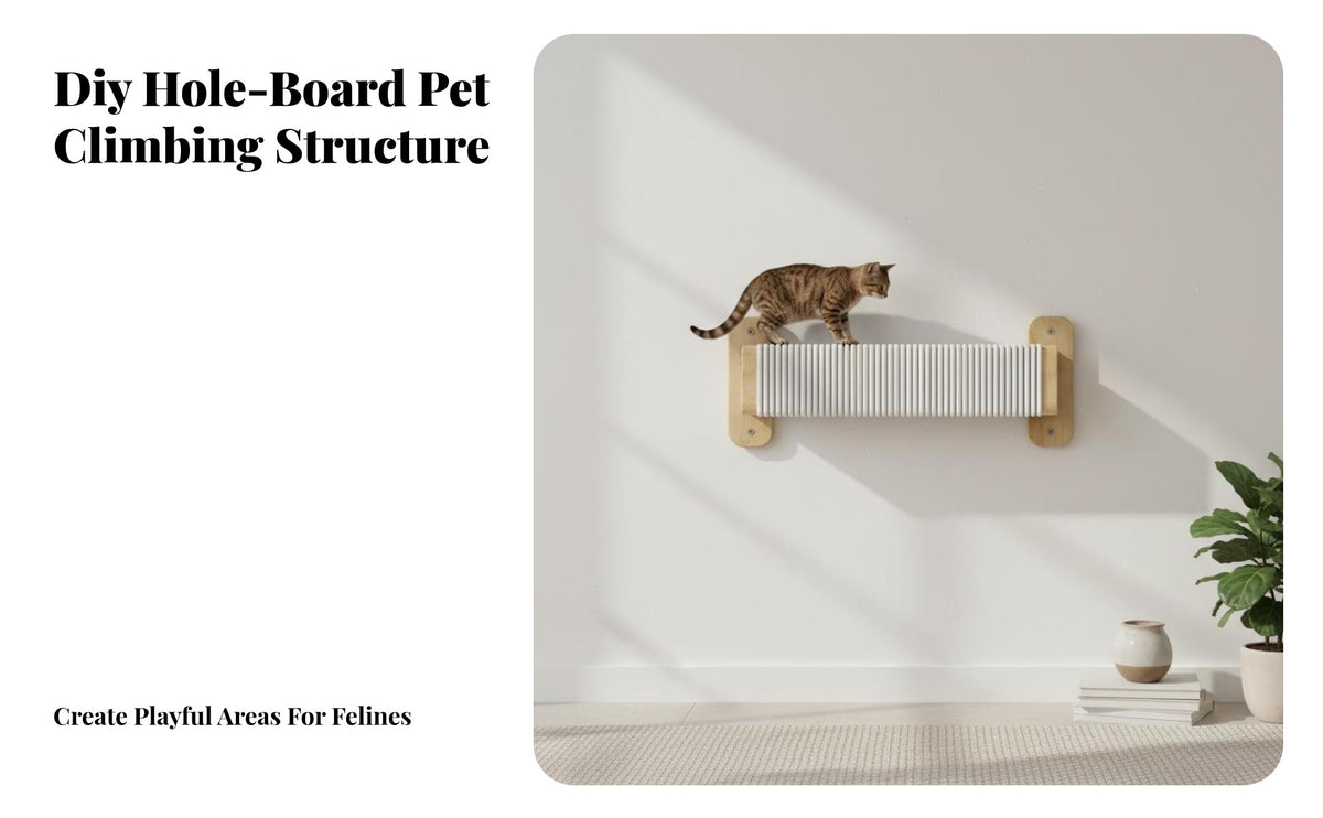 DIY Customizable Wall-Mounted Feline Climber Space-Saving Modular Feline Walkway Set Multi-Functional Pet Furniture Sturdy Long-Lasting for Apartment Dwellers, Homeowners, Small Apartments, Indoors, Living Room, Bedroom