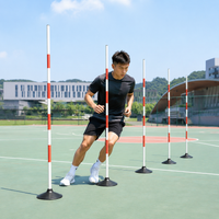 Marker Poles, Red White Weighted Base Football Slalom Poles, Anti Slip for Soccer Agility & Dribbling Exercises