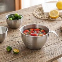 Stainless Steel Mixing Bowl with Scale, 304 Steel Mixing Basin for Food Prep, Modern Minimalist Salad and Vegetable Washing Tool, Pack of 3
