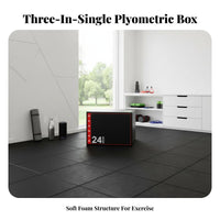 Triple-Function Soft Plyo Box Stable & Sturdy Triple-Function Foam Bound Box Adjustable Height Step Block Fully Assembled