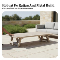 4 Pieces Waterresistant 4-Piece Woven Lounge Set sun-resistant Patio Seating Water-Resistant Outdoor Furnishing All-Weather for Homeowners, Families, Adults, Balcony, Garden, Courtyard, rearyard