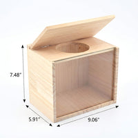 Chinchilla Sand Bath Container and Wooden Sand Bath, Panoramic Pet Bath with Vented Sides and Metal Sieve, for Chinchillas and Squirrels