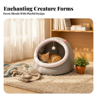 Enclosed Pet Secluded Retreat All-Season Use Gentle Pet Dome Keeps Warm Creature House for Young Feline Owners, Indoors, Living Room, Bedroom