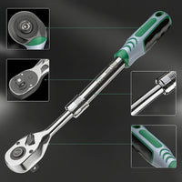 Telescopic Ratchet Wrench Heavy-Duty Tool Non-Slip for Automotive Repair, DIYers