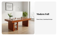 Space-Saving Design Gongfu Tea Table with Chairs Built-in Storage Rack Household Furniture Modern Chinese Design Home Furnishings Thickened Tabletop for Apartment Dwellers, Homeowners, Away Ice Managers, Balcony, Small Areas, Living Room