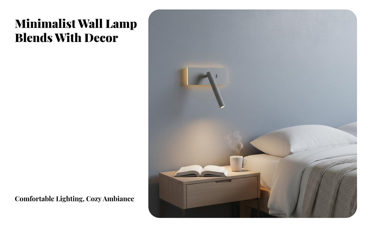 Built-in Switch Minimalist Rotating Wall Light 350° Rotatable Adjustable Bedside Sconce Long-Lasting Aluminum Construction LED Wall Reading Light for Design Enthusiasts, Homeowners, Students, Bedroom, Hotel Room, Study, Hallway