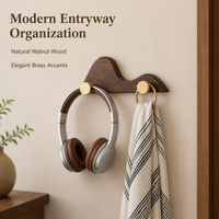 Wooden Wall Hooks, Single Coat Hooks, Individual Hallway Bedroom Decorative Hooks, Minimalist Design for Hats Handbags, 3-5 kg Capacity