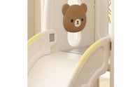 Slide with Basketball Hoop Rounded Corners Indoor Slide Playset with Basketball Hoop for Young Children, Playroom, Living Room, Nursery