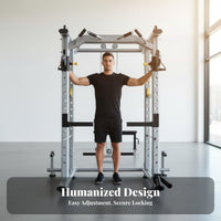 Multifunctional Squat Rack Full Body Workout Multi-Function Squat Rack Heavy Duty Steel Frame Complete Home Gym Station for Bodybuilders, Athletes