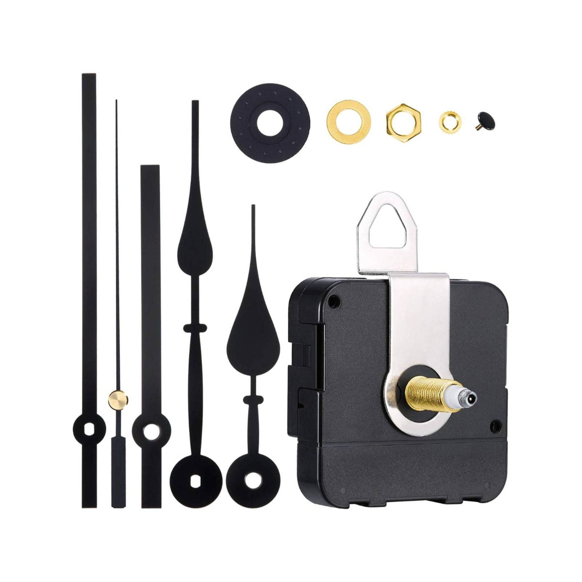 Quartz Clock Movement Kit Mounting Hardware Home Decor Black Plastic