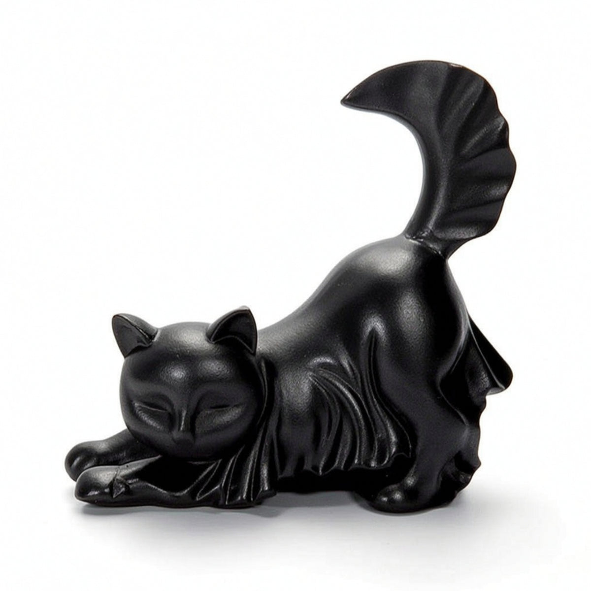 Cat Statue with spirit Drape Adorable spirit Cat Statue Spooky for Bookshelf