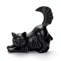 Cat Statue with spirit Drape Adorable spirit Cat Statue Spooky for Bookshelf