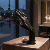 Glossy Finish Jewelry Display Hand Smooth Hand-Shaped Jewelry Stand PVC Tabletop