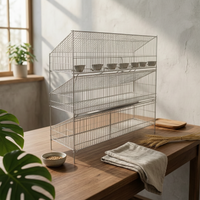 Multi-Level Rabbit Cage with Waste Tray Easy-Clean 18-Compartment Rabbit Cage Space-Saving for Breeders, Farms, Backyards