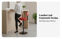 Stable Round Base Adjustable Swivel Stool Integrated Footrest Adjustable Swivel Stool with Backrest Floor Protection Loop Bar Chair Wide Padded Seat for Business Owners, Homeowners, Counter, Reception Desk, Kitchen, Cafe