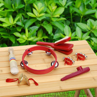 6 Pieces Musical Instrument Set Wood Rhythm Band Set Wooden Instrument Toy for Children, Teachers