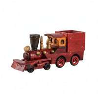 Wooden Train Model Carved Steam Locomotive Model Rustic for Office, Collectors