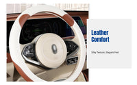Cartoon Steering Wheel Cover, Full Leather, Non-Slip, Universal Fit, Cute Design, All-Season Use