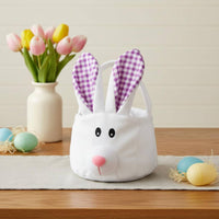 Soft Bunny Basket Cute Cartoon Design Easter Egg Search Bag Reusable