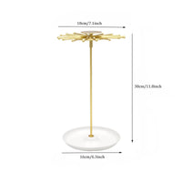 Detachable Design Necklace Carousel Display Large Capacity 18 Hook Jewelry Stand Household Storage for Vanity, Dresser