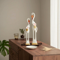 2 Pieces Elephant Statue Pair Housewarming Gift Home Decoration Fortunate Decor