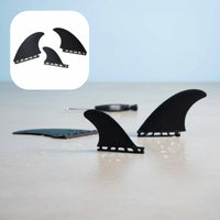 3 Pieces 3 Piece Thruster Fins Curved Fin Design Thruster Fin Arrangement Cutout Base Fiberglass Surfboard Fins