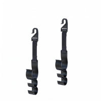 Woven Strap Seat-Back Umbrella Holder Molded Plastic Back-Seat Hanging Hook Multiple Slots Backseat Hanger Black