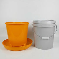 Chicken Feeder Poultry Feeder Automatic Feeder Plastic With Lid Thick Corn-shaped Yellow