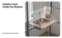 Acrylic birds Feeder Spillproof Acrylic Food Dispenser Large Capacity Cage Mounted Food Bowl for Parrots, Cockatiels