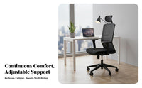Height Adjustable Ergonomic rotate Chair with casters Breathable spinerest mediumsupportive Mesh Computer Chair Quiet Rolling Casters Office Furniture Rocking Function for Home Workers, Students, Adults, Study Room, Bedroom