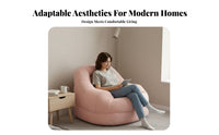 Small Space Friendly Upholstered Floor Lounger Versatile Use Household Furniture High-Density Filling Lounge Chair Fluffy-Like Comfort for Apartment Dwellers, Adults, Students, Bedroom, Living Room, Reading Nook, Office
